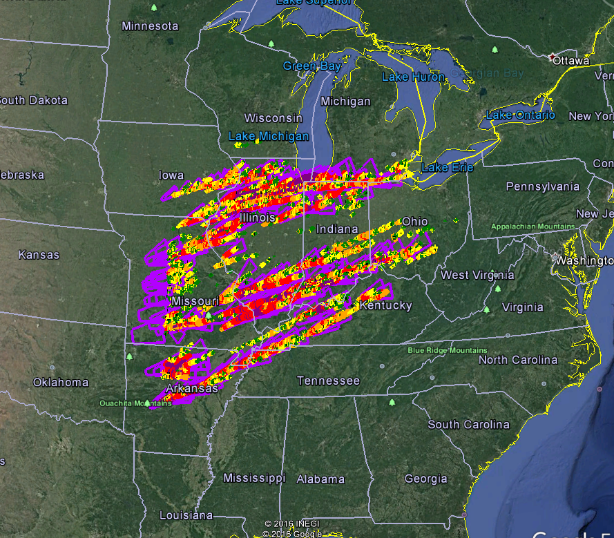 Tornado Path History Map